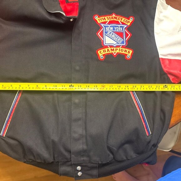 1994 NHL Rangers Stanley Cup Champions Jacket XL Jeff Hamilton Coat Black/Red - Picture 16 of 16